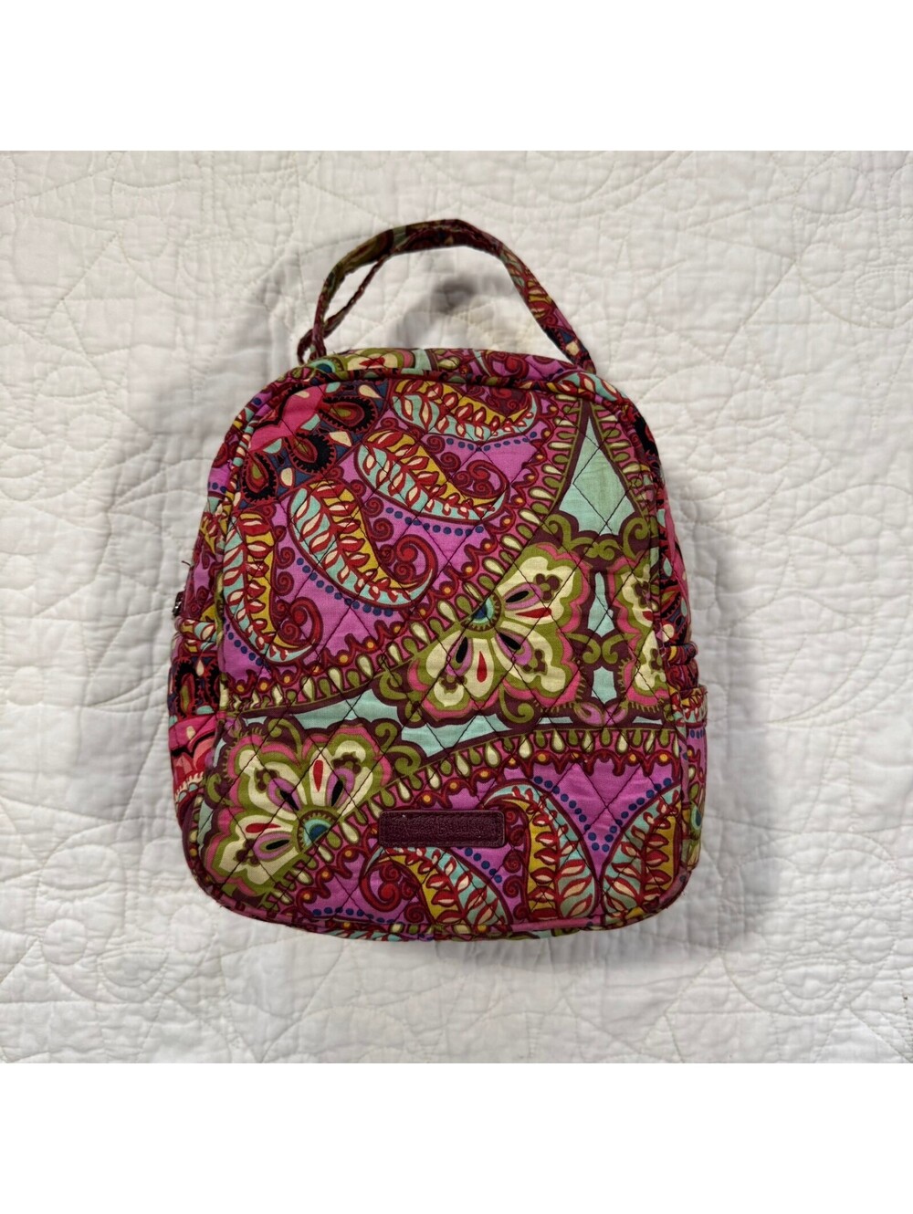 Vera Bradley Lunch Bunch insulated tote with colorful pink paisley pattern